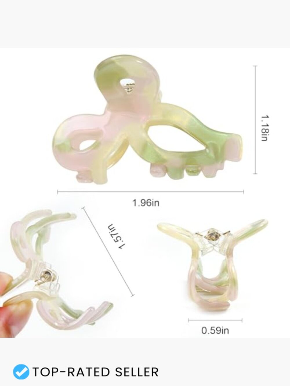 10 Pack Small Bow Hair Claw Clips Acrylic Cute Butterfly Barrettes Strong Hold - Picture 2 of 7